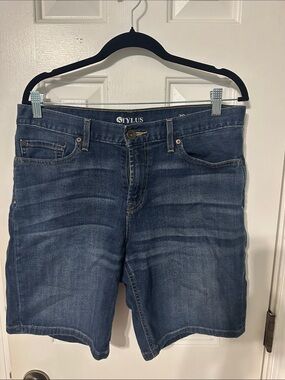 STYLUS Women's Dark Blue Boyfriend Denim Shorts